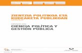 Zientzia Politikoa eta kudeaketa publikoa /Ciencia política y gestión Pública