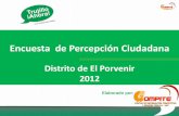 INFORME DE PERCEPCIÓN DISTRITAL 2012 - EL PORVENIR