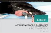 CURSO TEÓRICO-PRÁCTICODE ANESTESIA EN ANIMALESDE COMPAÑÍA