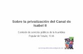 Sobre la privatización del Canal de Isabel II