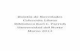 Novedades Libros :: Marzo 2013 :: Biblioteca Karl C. Parrish :: Universidad del Norte