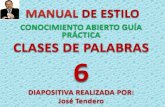 CLASES DE PALABRAS MANUAL JOSÉ TENDERO