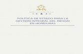 Politica de Estado de Gestión Integral del Riesgo en Honduras