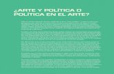 ¿ARTE Y POLÍTICA O POLÍTICA EN EL ARTE?
