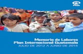 Memoria de labores Plan Guatemala - Resumen Ejecutivo