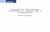 PROPUESTA PRELIMINAR PROGRAMA DE PROTECCIÓN A PERIODISTAS