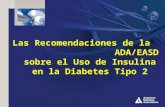 Recomendaciones de la ADA del uso de Insulina en DM2