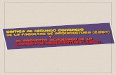 CRÍTICA AL SEGUNDO CONGRESO DE LA FACULTAD DE ARQUITECTURA (2.004)