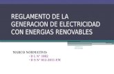 Reglamento de La Generacion de Electricidad Con Energias Renovables