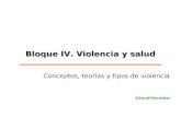 Bloque IV. Violencia y salud Conceptos, teorías y tipos de violencia #SaludYSociedad.