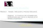 Sesión : 6 2/03/13 Profesora: Nelly Ñañez de Brito Modulo I. Estado, Educación y Proceso Educativo Objetivo 6 :Construir las competencias profesionales.