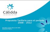 Propuesta Tarifaria para el período 2009 – 2012 San Borja, 09 de Marzo del 2009 Audiencia Pública.