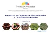 Proyecto Ley Orgánica de Tierras Rurales y Territorios Ancestrales y Territorios Ancestrales Enero 2015 COMISIÓN ESPECIALIZADA PERMANENTE DE LA SOBERANÍA.