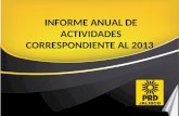 INFORME ANUAL DE ACTIVIDADES CORRESPONDIENTE AL 2013.