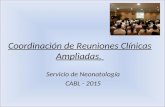 Coordinación de Reuniones Clínicas Ampliadas. Servicio de Neonatología CABL - 2015.