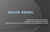 SUPERVISION DE SALUD RENAL SUBSECRETARIA MEDICINA SOCIAL UNIDAD PROVINCIAL PARA EL ABORDAJE INTEGRAL DE LA ERC.