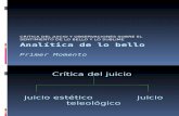Critica Del Jucio, Lo Bello y Lo Sublime