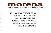 Plataforma Electoral Municipal 2016-2019 MORENA Hidalgo