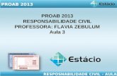 PROAB 2013 RESPOSNABILIDADE CIVIL – AULA 03 PROAB 2013 RESPONSABILIDADE CIVIL PROFESSORA: FLAVIA ZEBULUM Aula 3.