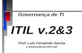 Governança de TI ITIL v.2&3 Prof. Luís Fernando Garcia LUIS@GARCIA.PRO.BR.