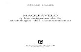 Namer, Gérard., Maquiavelo o Los Orígenes de La Sociología Del Conocimiento.