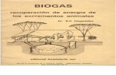 Biogas, recuperación de energía de los excrementos de los animales