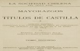 Mayorazgos y Titulos de Castilla
