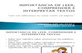 Importancia de Leer, Comprender e Interpretar Textos