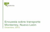 Encuesta sobre transporte Monterrey, Nuevo León (Diciembre, 2013)