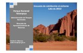 Encuesta de satisfacción al visitante,  julio 2012:Parque Nacional Talampaya