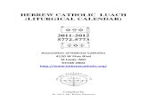 Hebreos Católicos - Hebrew Catholic Luach 2011-2012 (Calendario litúrgico católico 2011-2012)