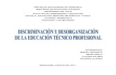 Discriminación y Desorganización de la Eduación Tecnico Profesional