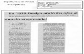 "En 1939 Devlyn abrió los ojos al mundo empresarial" 11 de Abril de 1999-El Financiero
