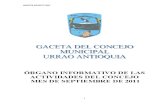 Gaceta agosto 2011, concejo de Urrao+cu-2011+GACETA AGOSTO