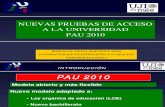 Nueva Prueba de Acceso a Enseñanzas Universitarias 2010_Actualización RD 558_2010