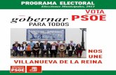 Programa electoral del PSOE de Villanueva de la Reina y La Quintería