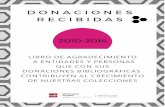 Libro de agradecimiento de donaciones (2010-2014)