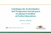 Catálogo de actividades del programa