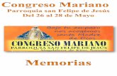 MEMORIAS DEL CONGRESO MARIANO 26, 27 Y 28 DE MAYO 2016- PARROQUIA SAN FELIPE (MAGDALENA DE KINO)