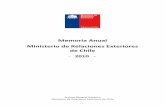 Memoria del Ministerio de Relaciones Exteriores de Chile. Año 2010
