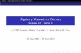 Álgebra y Matemática Discreta Sesión de Teoría 4