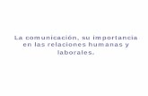 La comunicación, su importancia en las relaciones humanas y ...