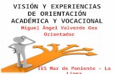 Visión y experiencias de orientación académica y vocacional