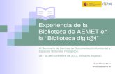 Experiencia de la Biblioteca de AEMET en la “Biblioteca digital”