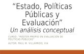 Estado, políticas públicas y evaluación