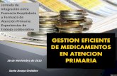 Gestión eficiente de medicamentos en la UGC de Farmacia de Granada: gestion de medicamentos en atención primaria. Ponencia de la Dra. Sonia Anaya