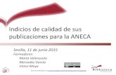 Indicios de calidad de sus publicaciones para la ANECA (2015)