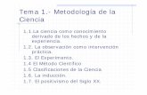 Tema 1.- Metodología de la Ciencia