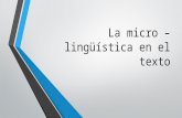 La micro – lingüística en el texto