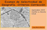 Criterios de corrección. Examen selectividad Geografía Septiembre 2015. Castilla la Mancha
